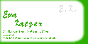 eva katzer business card